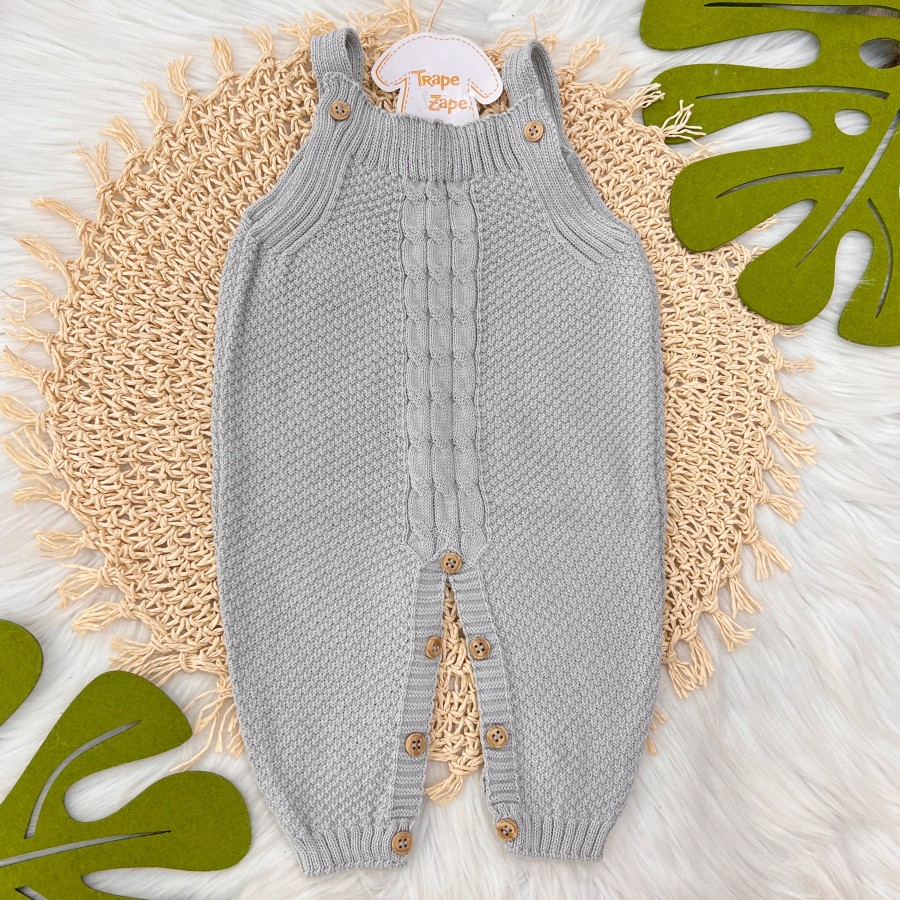 Jardineira de linha pipoca cinza